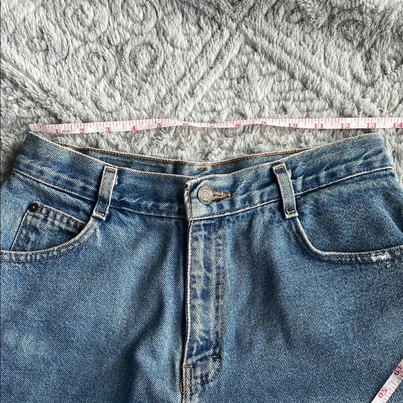 VTG 80S/90S GITANO medium wash blue Denim Frayed Hem Women's high rise cut off S - Picture 4 of 7